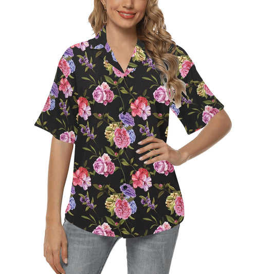 Carnations Pattern Print Design CN05 Women's Hawaiian Shirt