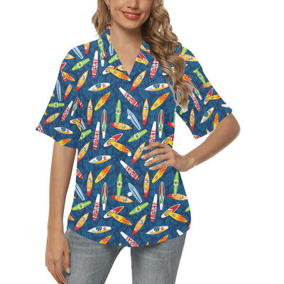 Surfboard Pattern Print Women's Hawaiian Shirt