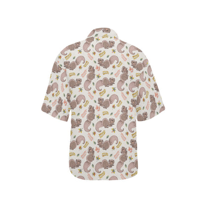 Squirrel Print Design LKS307 Women's Hawaiian Shirt