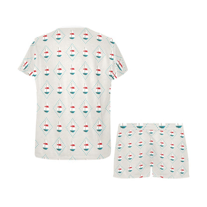 Sailboat Print Design LKS301 Women's Short Pajama Set