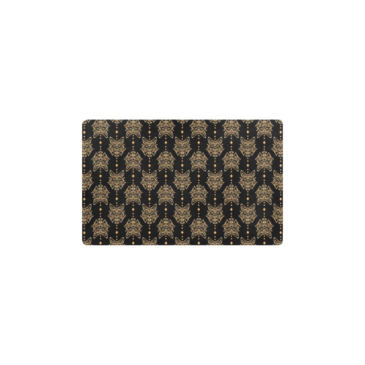 Aztec Wolf Pattern Print Design 04 Kitchen Mat