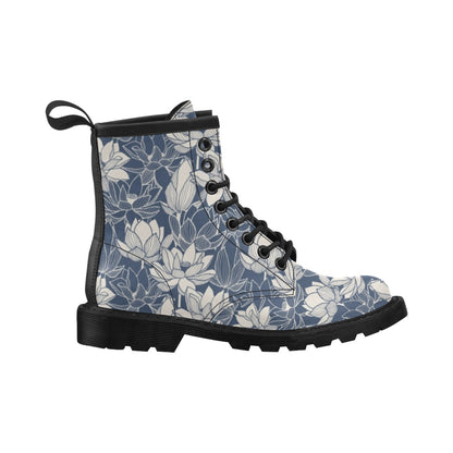 Water Lily Pattern Print Design WL04 Women's Boots