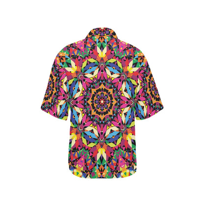 Kaleidoscope Pattern Print Design 02 Women's Hawaiian Shirt