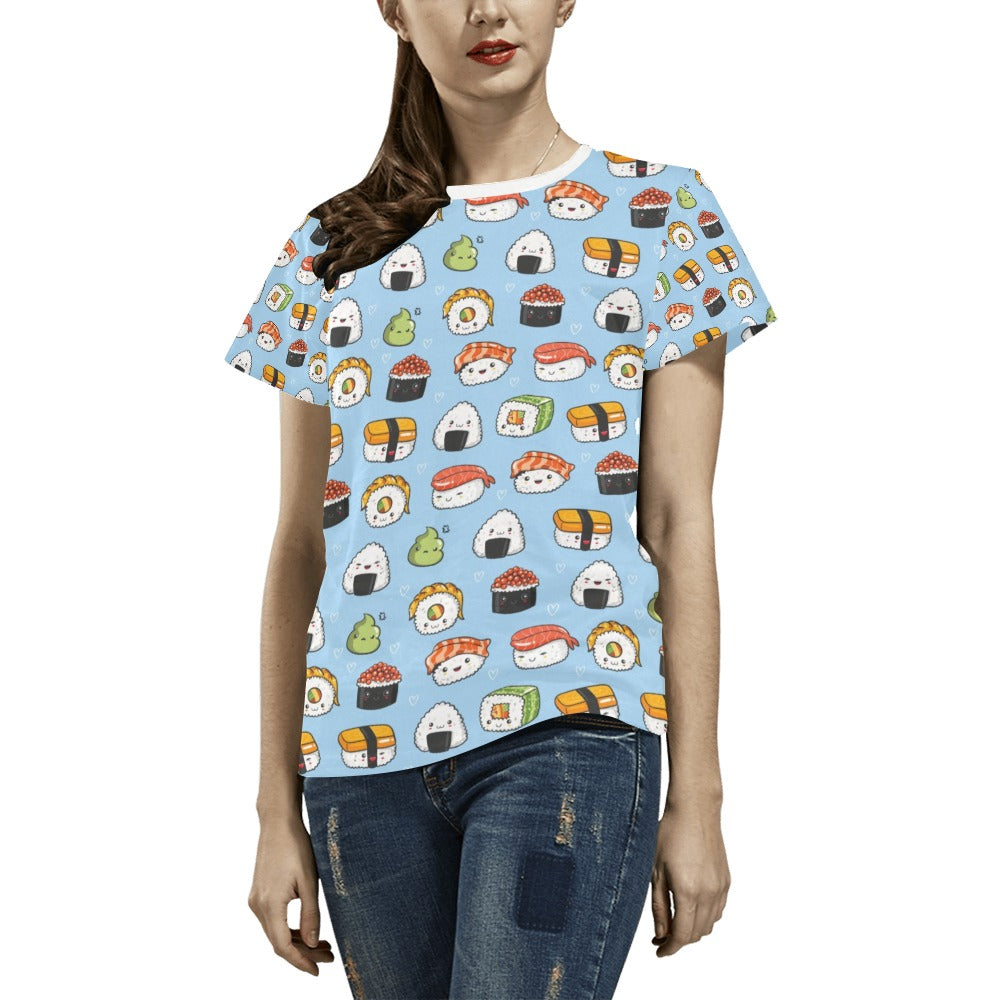 Sushi Print Design LKS303 Women's  T-shirt