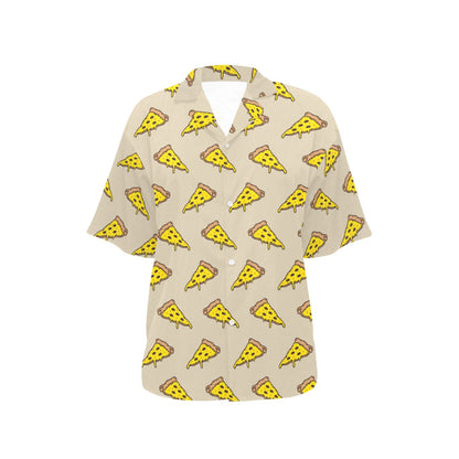 Pizza Pattern Print Design A04 Women's Hawaiian Shirt