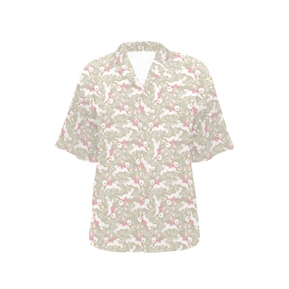 Bunny Pattern Print Design 06 Women's Hawaiian Shirt