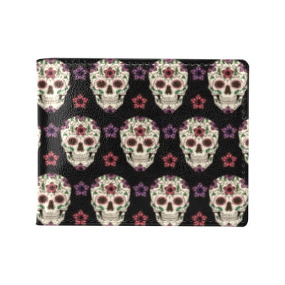 Sugar Skull Print Design LKS304 Men's ID Card Wallet