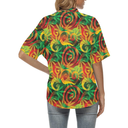 Rastafarian Pattern Print Design A01 Women's Hawaiian Shirt