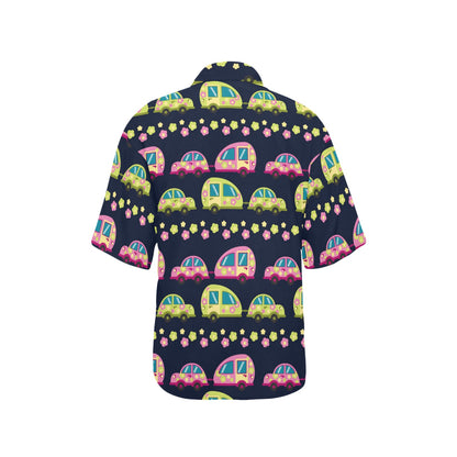 Camper Cute Camping Design No 3 Print Women's Hawaiian Shirt