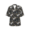 Hummingbird with Embroidery Themed Print Women's Hawaiian Shirt