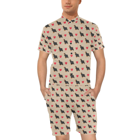 Cocker Pattern Print Design 02 Men's Romper