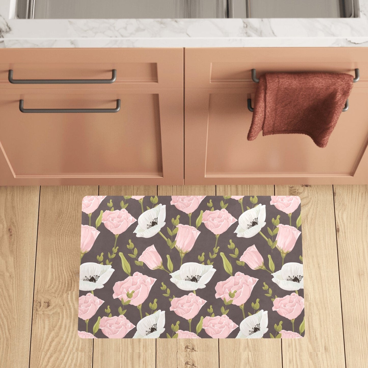 Anemone Pattern Print Design AM011 Kitchen Mat