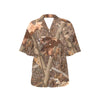 Camo Realistic Tree Forest Autumn Print Women's Hawaiian Shirt