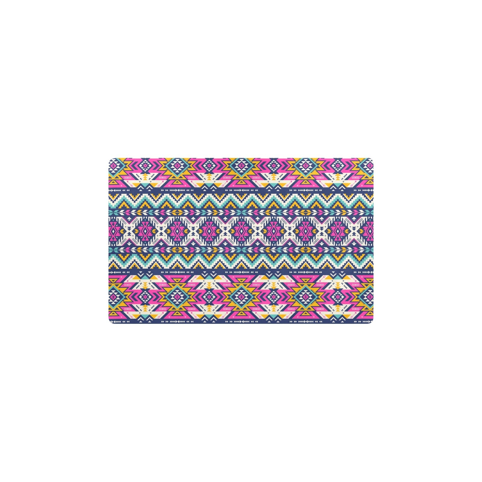 Aztec Pink Geometric Print Pattern Kitchen Mat