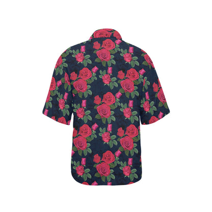 Rose Pattern Print Design A04 Women's Hawaiian Shirt