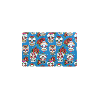 Sugar Skull Rose Pattern Kitchen Mat