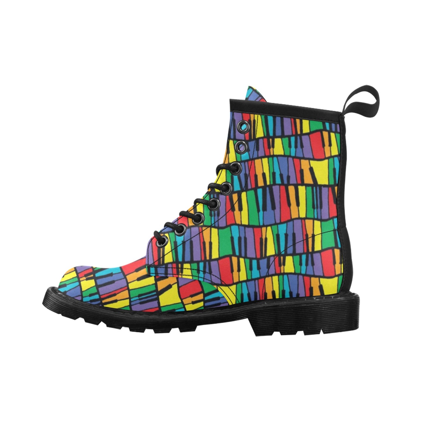 Piano Print Design LKS402 Women's Boots