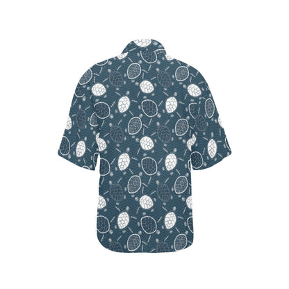 Sea Turtle Print Design LKS3015 Women's Hawaiian Shirt
