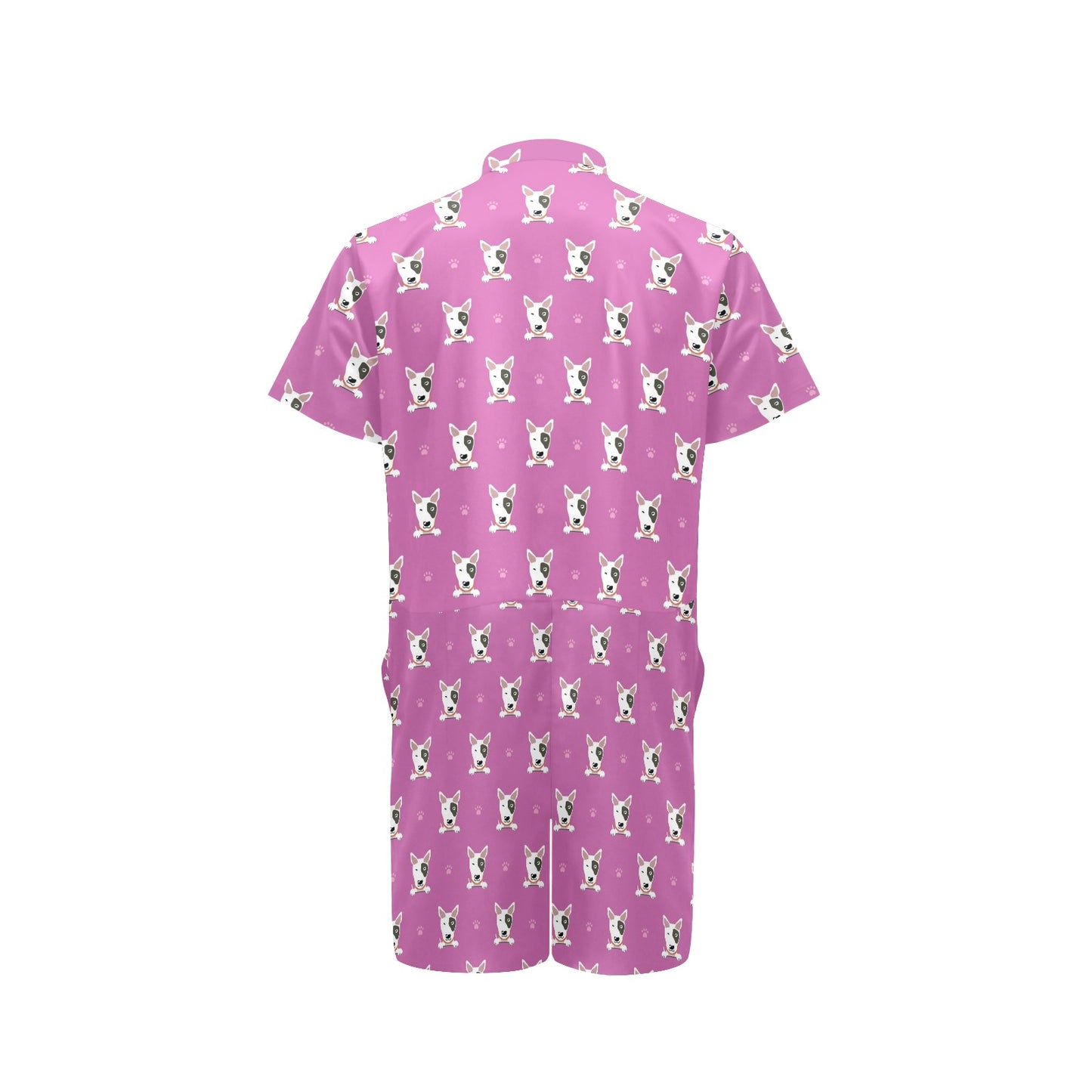 Bull Terrier Happy Print Pattern Men's Romper