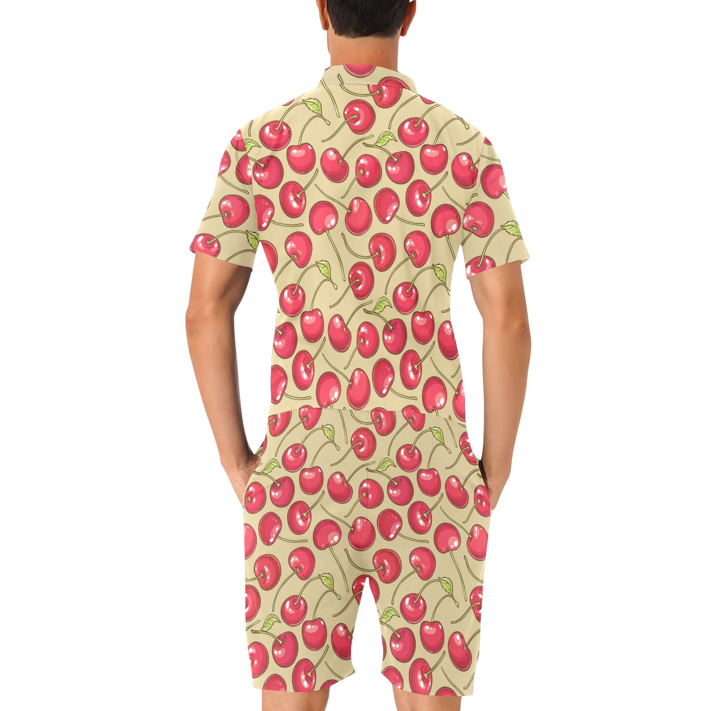 Cherry Pattern Print Design CH05 Men's Romper