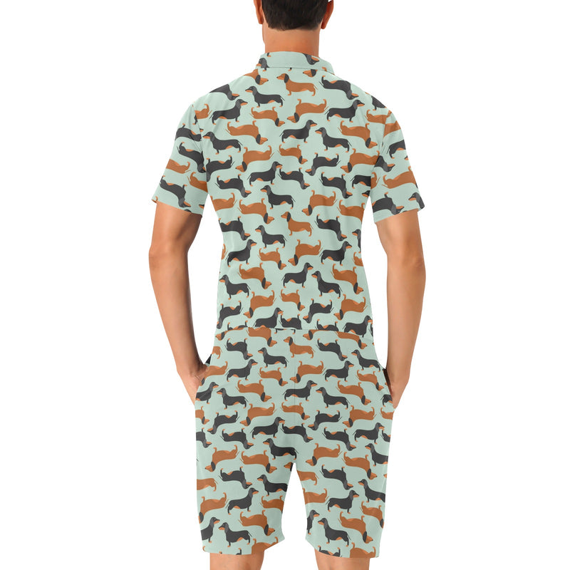 Dachshund Cute Print Pattern Men's Romper