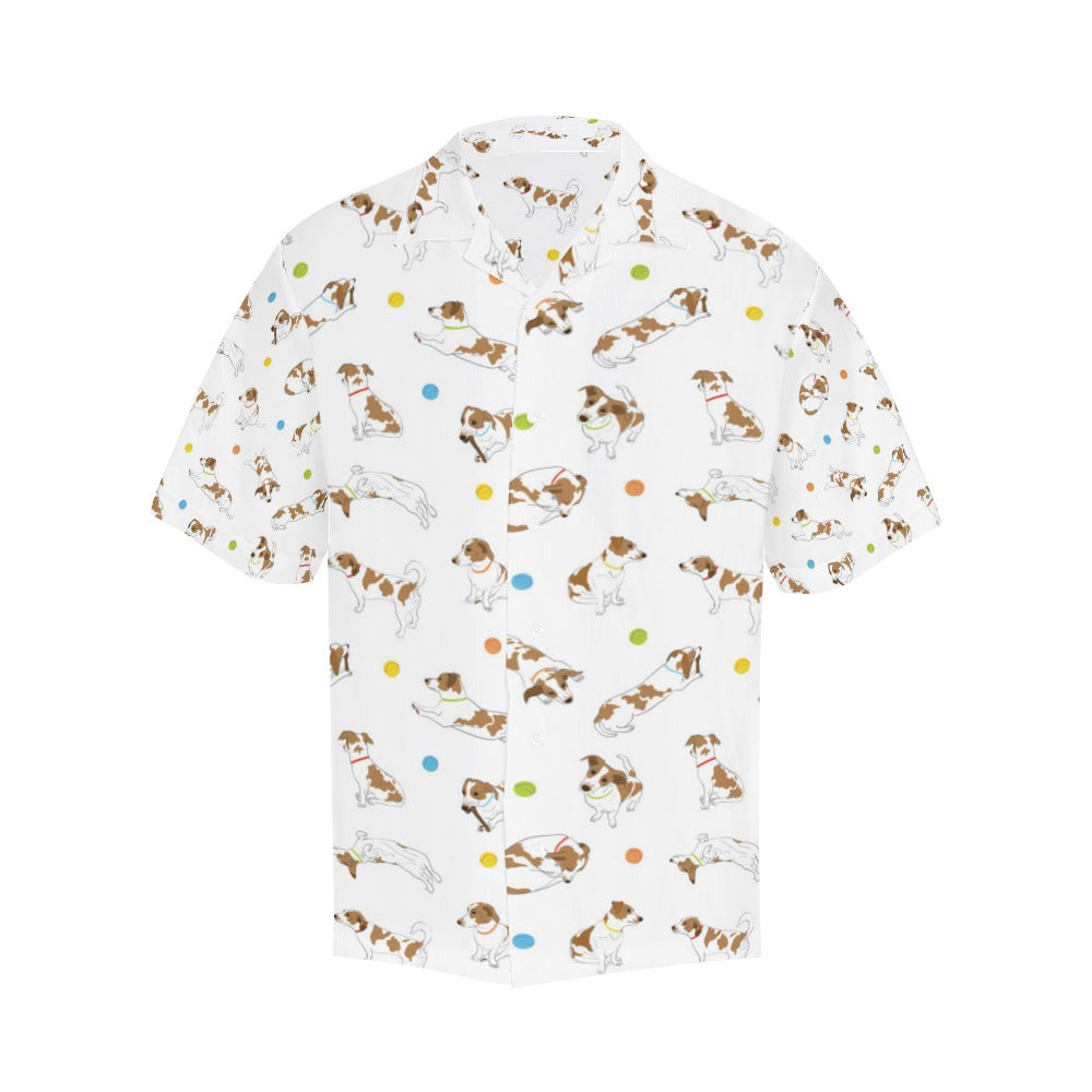 Russell Terriers With Balls Print Design LKS307 Men's Hawaiian Shirt