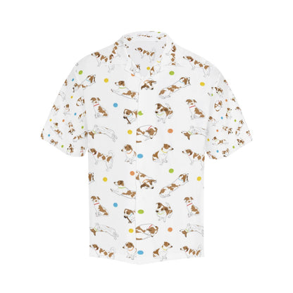 Russell Terriers With Balls Print Design LKS307 Men's Hawaiian Shirt