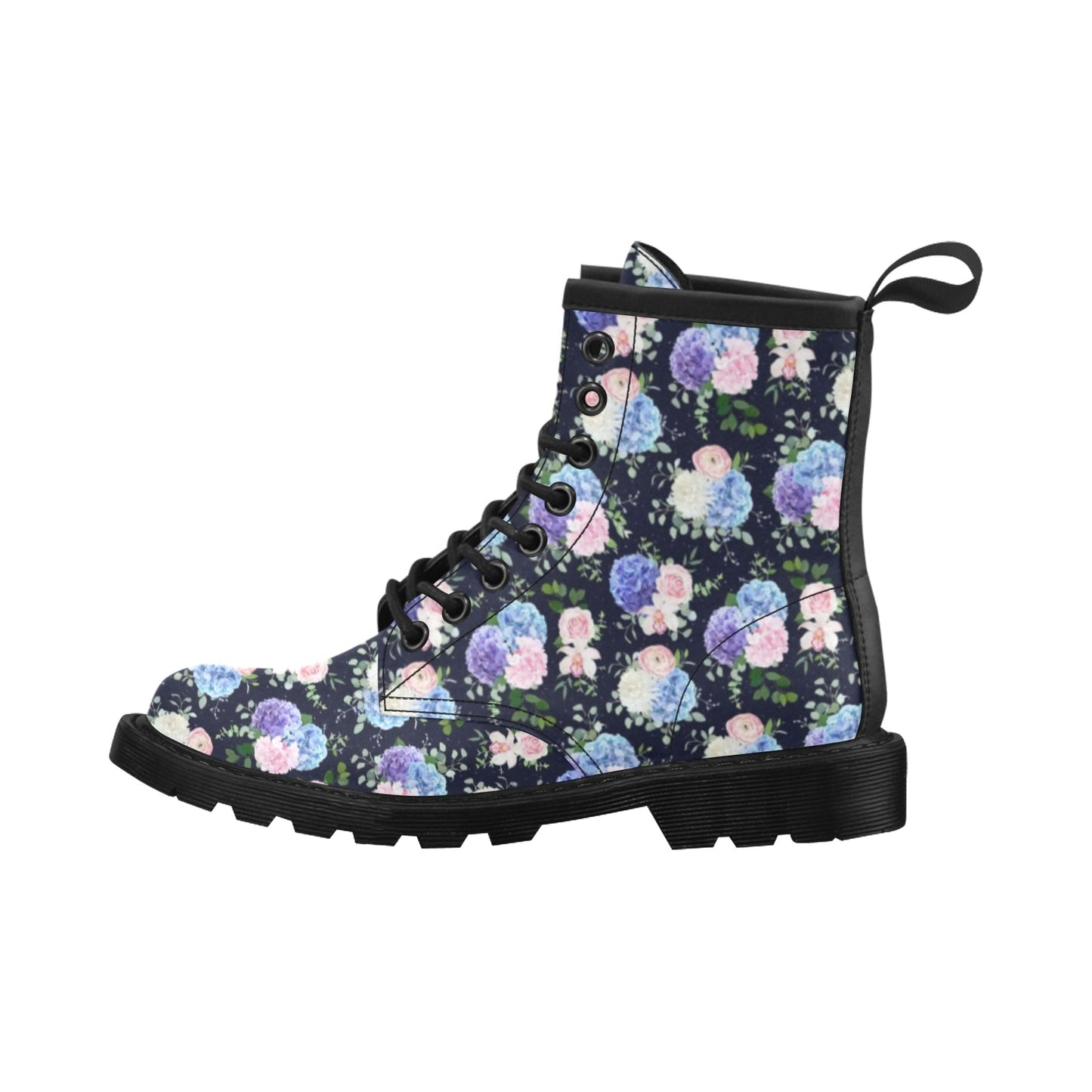 Hydrangea Pattern Print Design HD01 Women's Boots