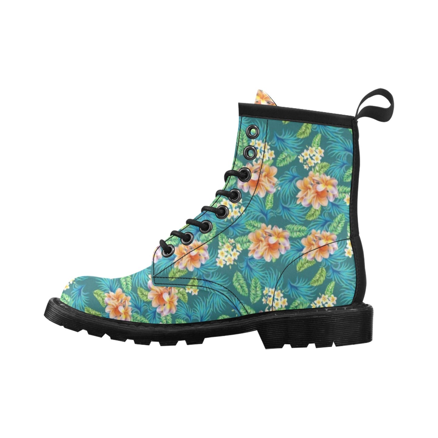 Plumeria Tropical Flower Design Print Women's Boots