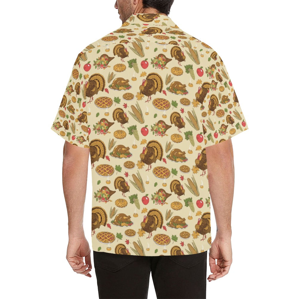 Thanksgiving Print Design LKS302 Men's Hawaiian Shirt