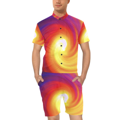 Vortex Twist Swirl Flame Themed Men's Romper