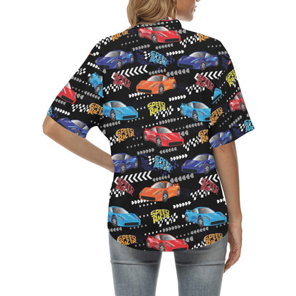 Racing Pattern Print Design A05 Women's Hawaiian Shirt