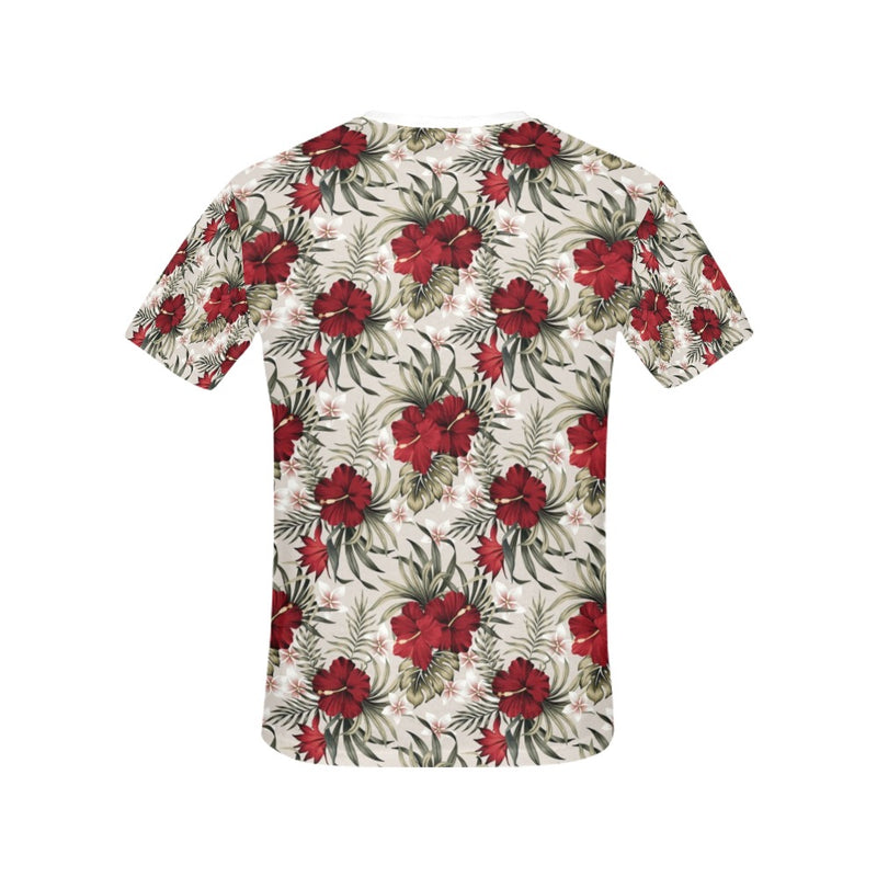 Hibiscus Print Design LKS3011 Women's  T-shirt