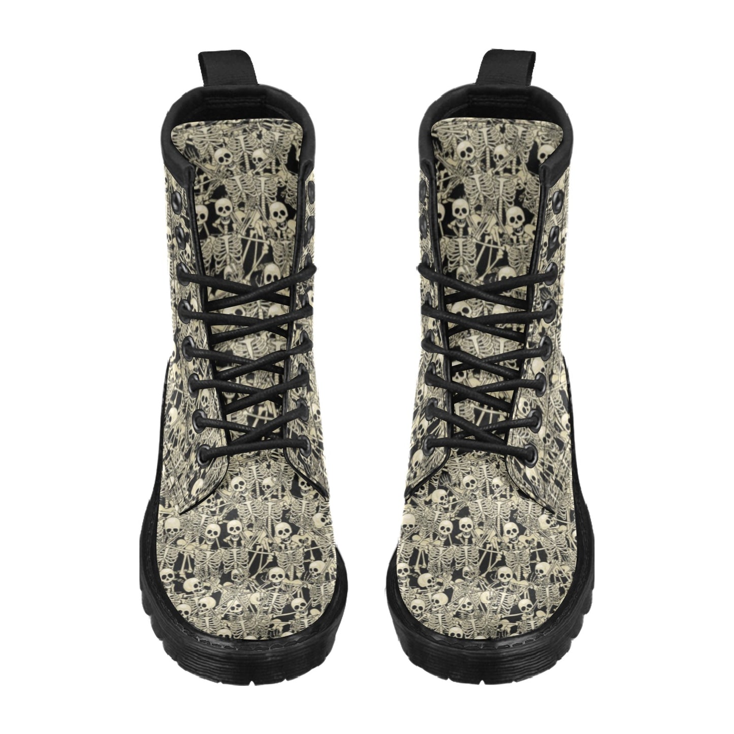 Skeleton Design Print Women's Boots
