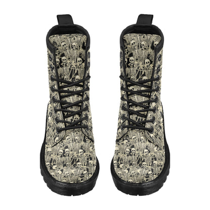 Skeleton Design Print Women's Boots