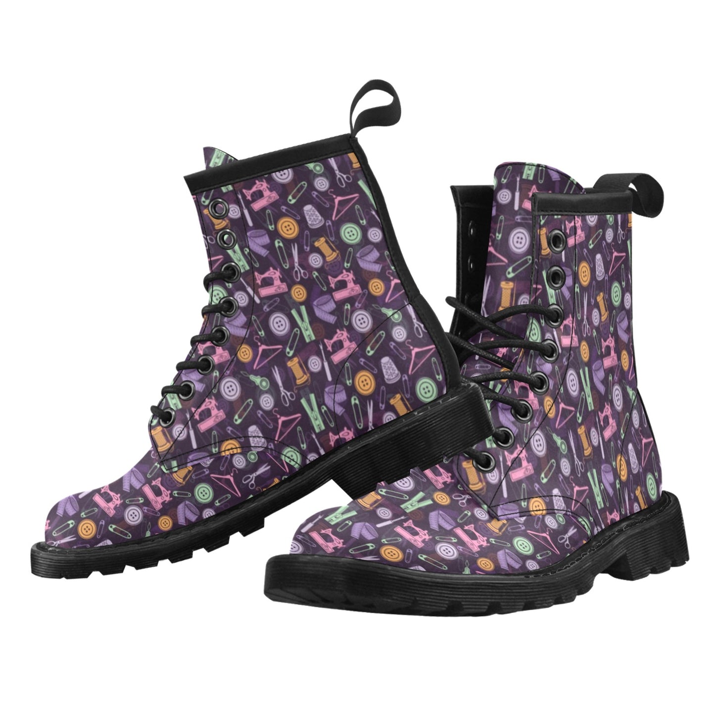 Sewing Equipment Print Design LKS306 Women's Boots