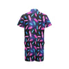 Feather Colorful Boho Design Print Men's Romper