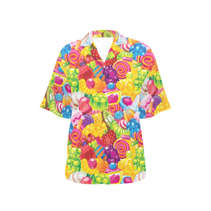 Candy Pattern Print Design CA01 Women's Hawaiian Shirt