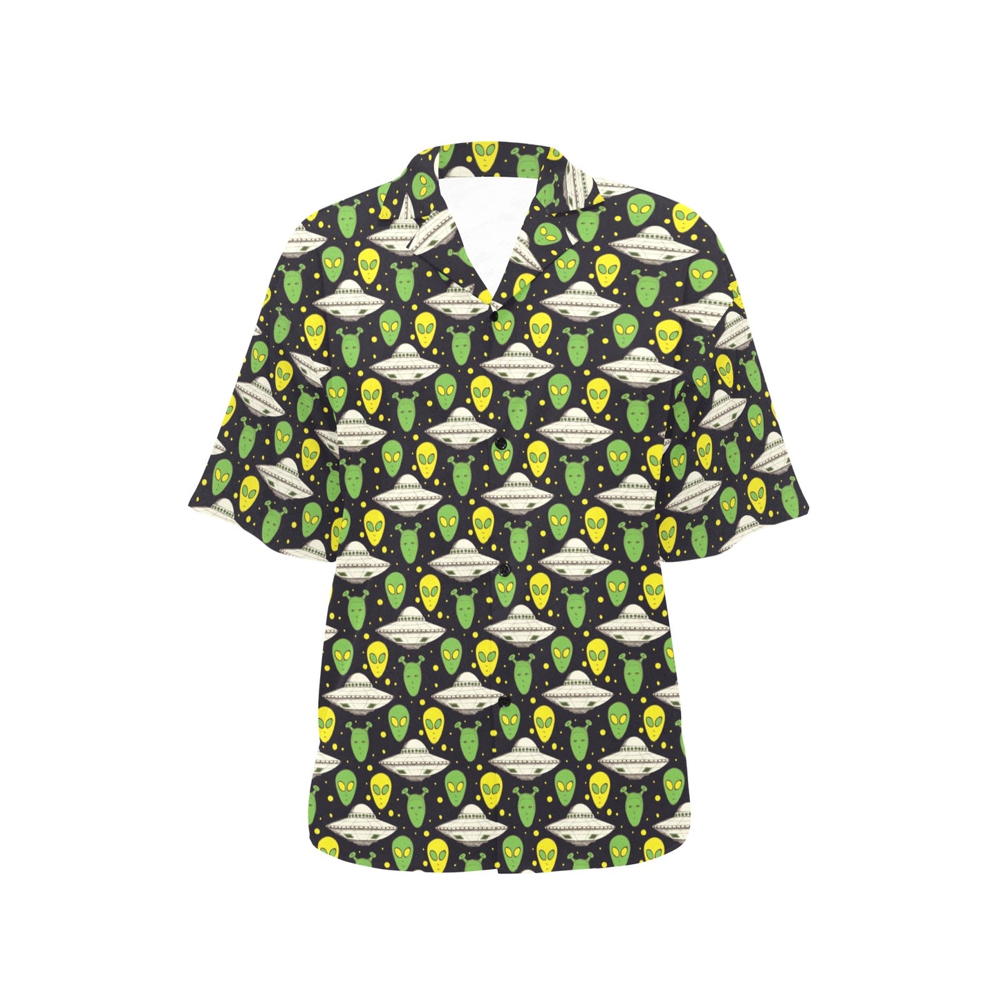 Alien UFO Pattern Women's Hawaiian Shirt