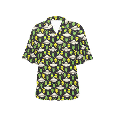 Alien UFO Pattern Women's Hawaiian Shirt