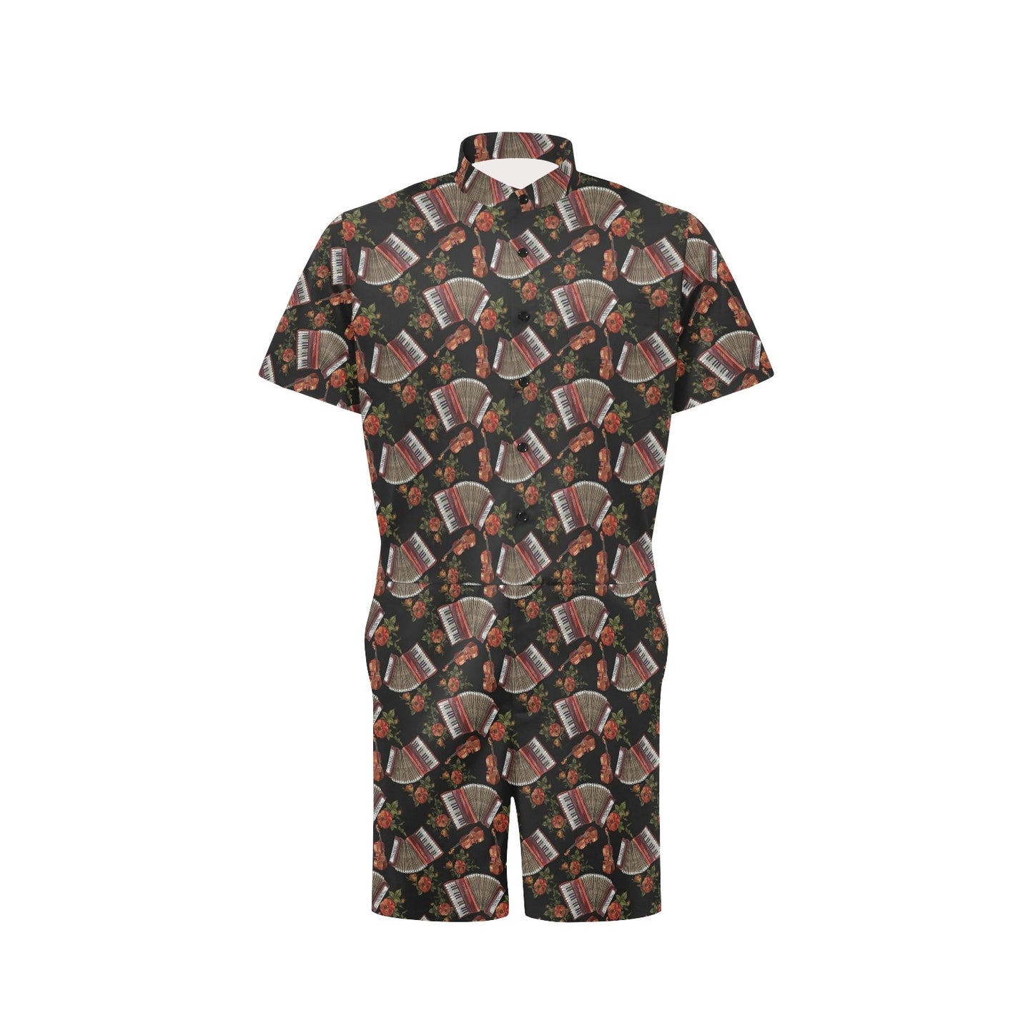 Accordion Print Design LKS403 Men's Romper