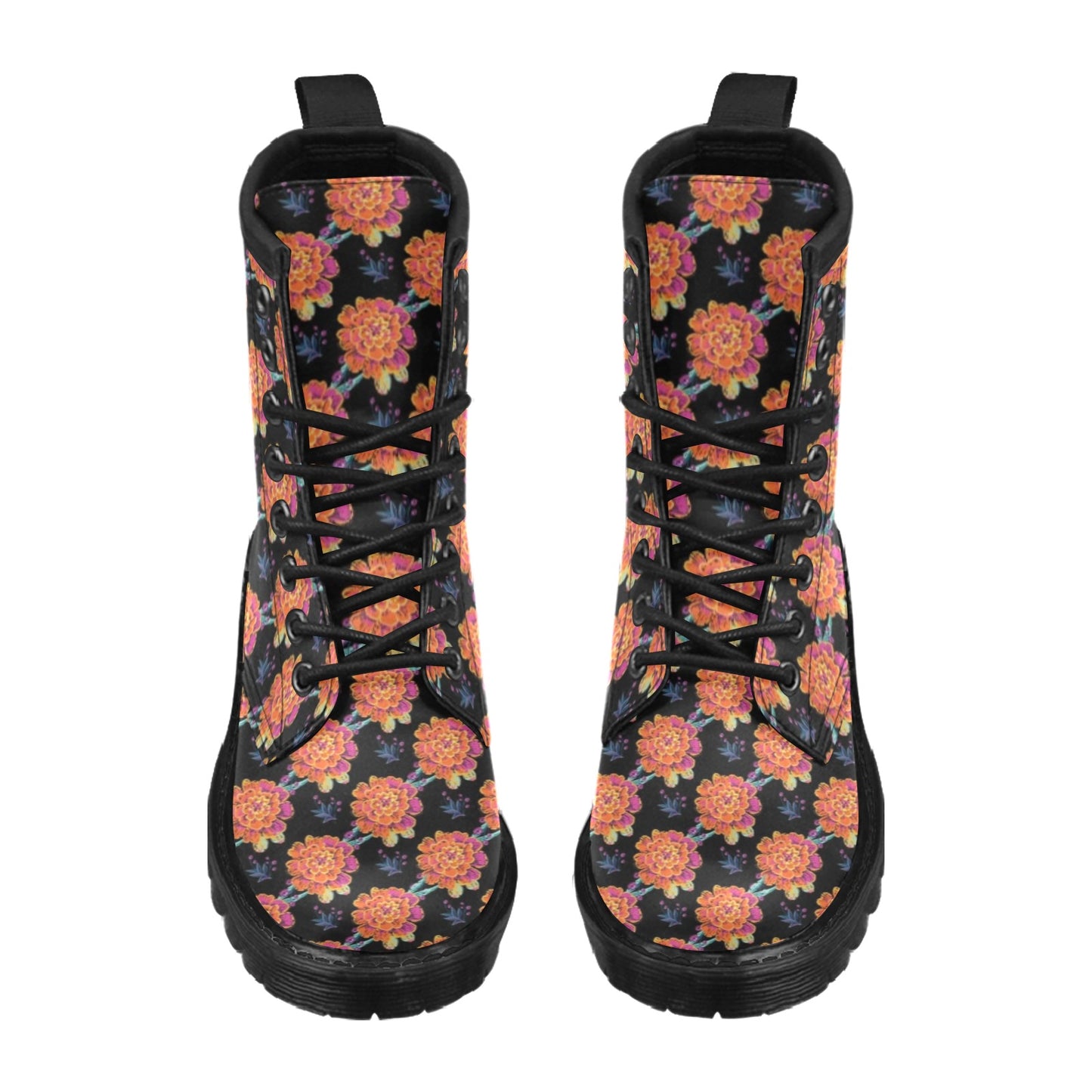 Marigold Pattern Print Design MR04 Women's Boots