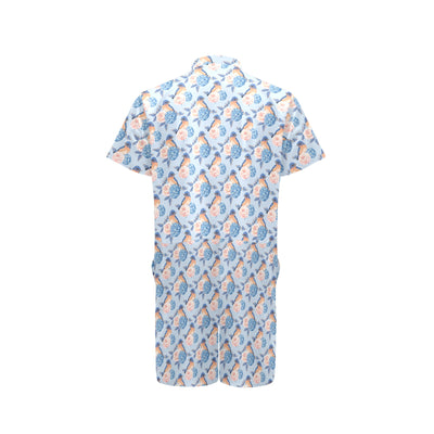 Bluebird Pattern Print Design 01 Men's Romper