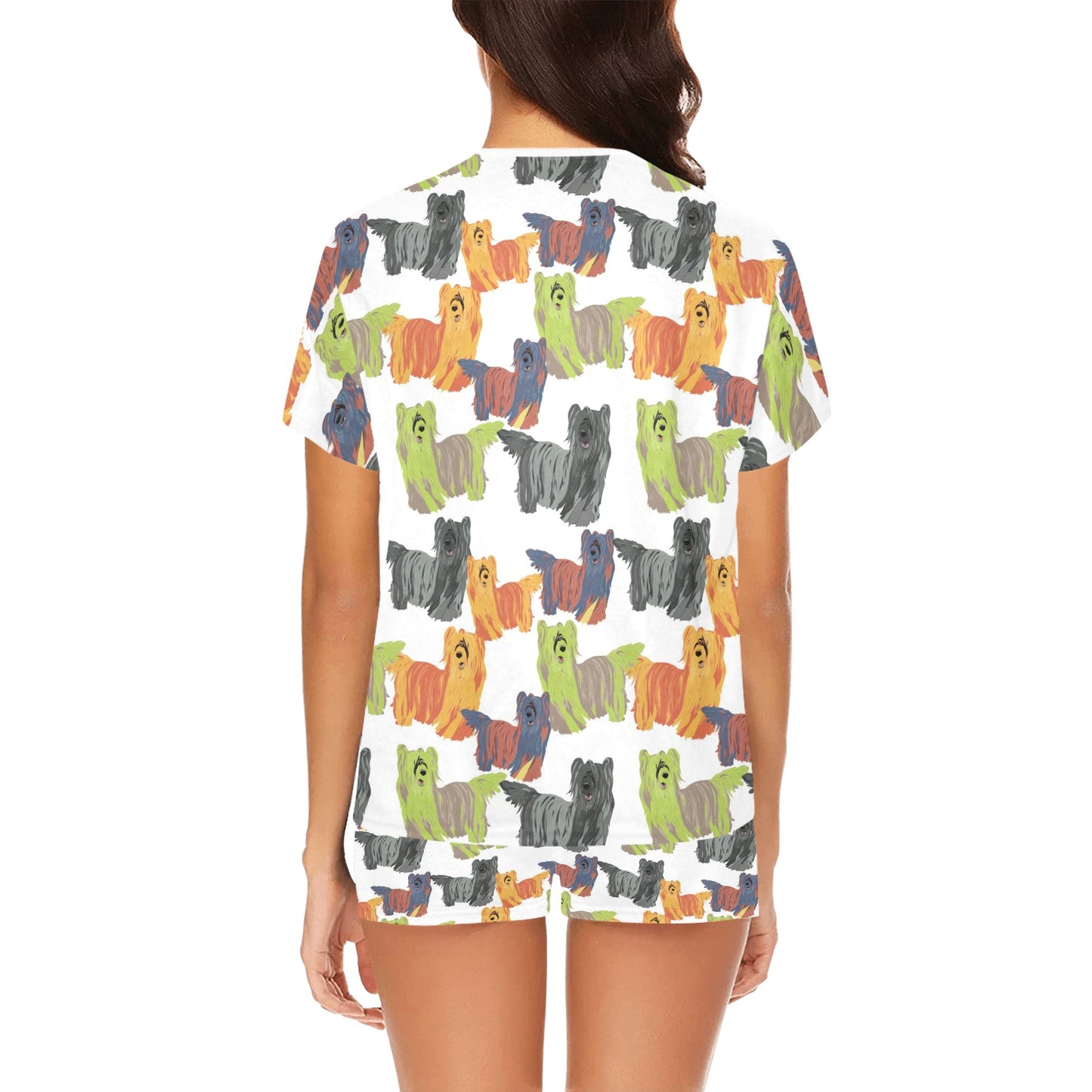 Skye Terriers Print Design LKS301 Women's Short Pajama Set