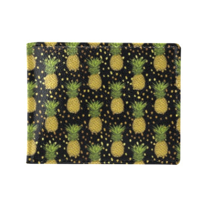 Pineapple Gold Dot Themed Print Men's ID Card Wallet