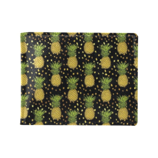 Pineapple Gold Dot Themed Print Men's ID Card Wallet