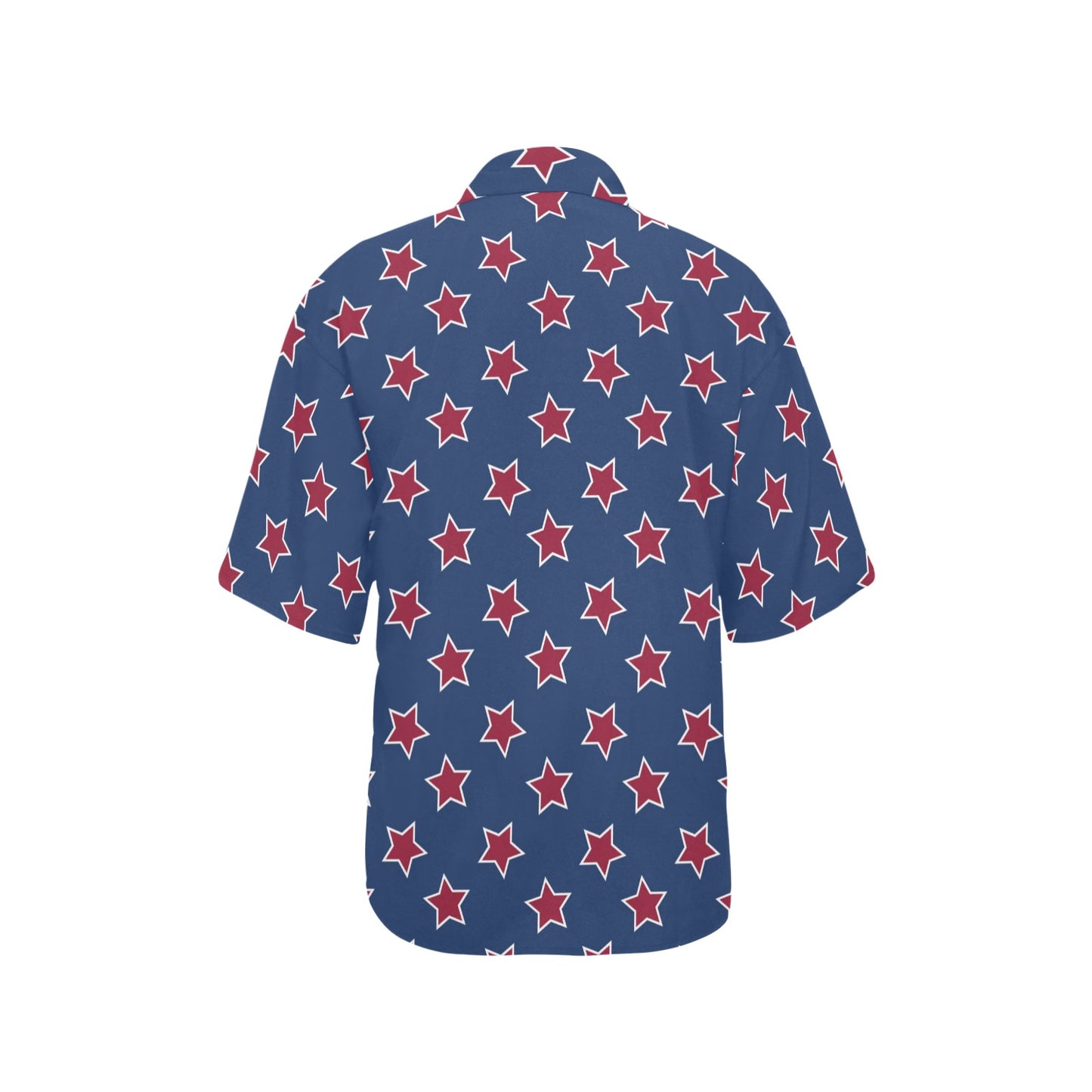 Star Red Blue Print Design LKS301 Women's Hawaiian Shirt