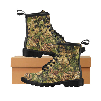 Camo Realistic Tree Forest Texture Print Women's Boots