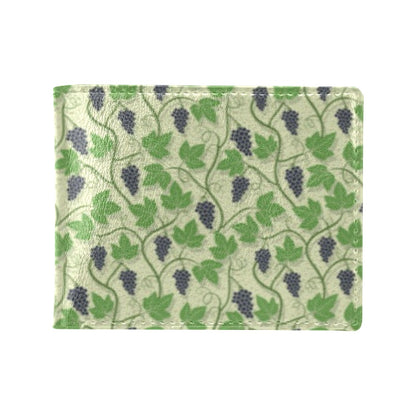 Wine Grape Thmed Print Men's ID Card Wallet