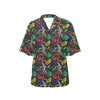 Dinosaur Skull Color Print Pattern Women's Hawaiian Shirt